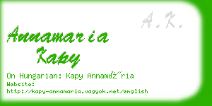 annamaria kapy business card